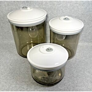 FoodSaver Vacuum Sealer Snail Canister Storage Containers 25 50‎ 80 oz Lot of 3